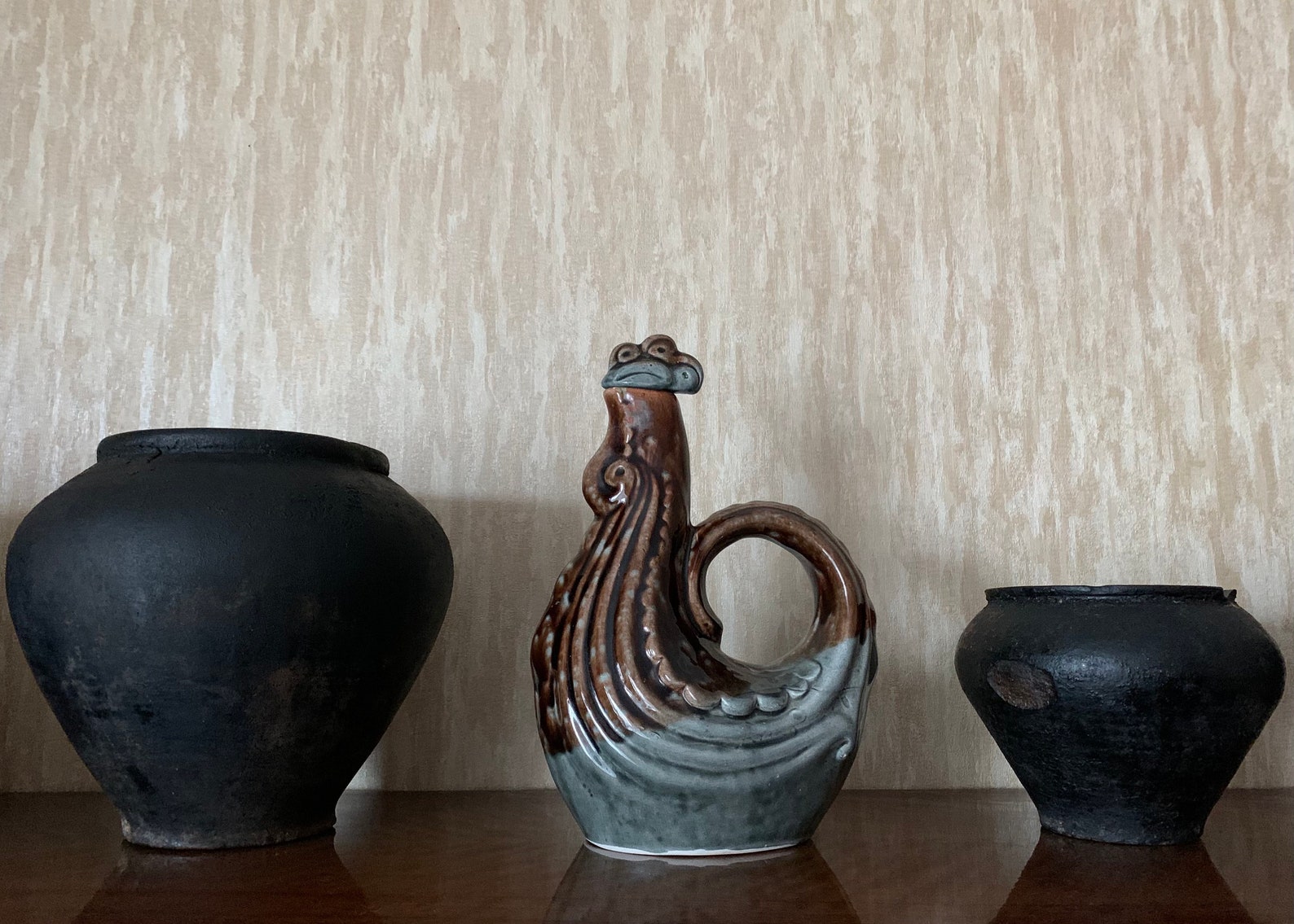 Ancient Ukrainian Ceramic Sculpture One Rooster Animals Birds Etsy