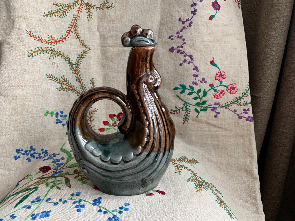 Ancient Ukrainian Ceramic Sculpture One Rooster Animals Birds Etsy