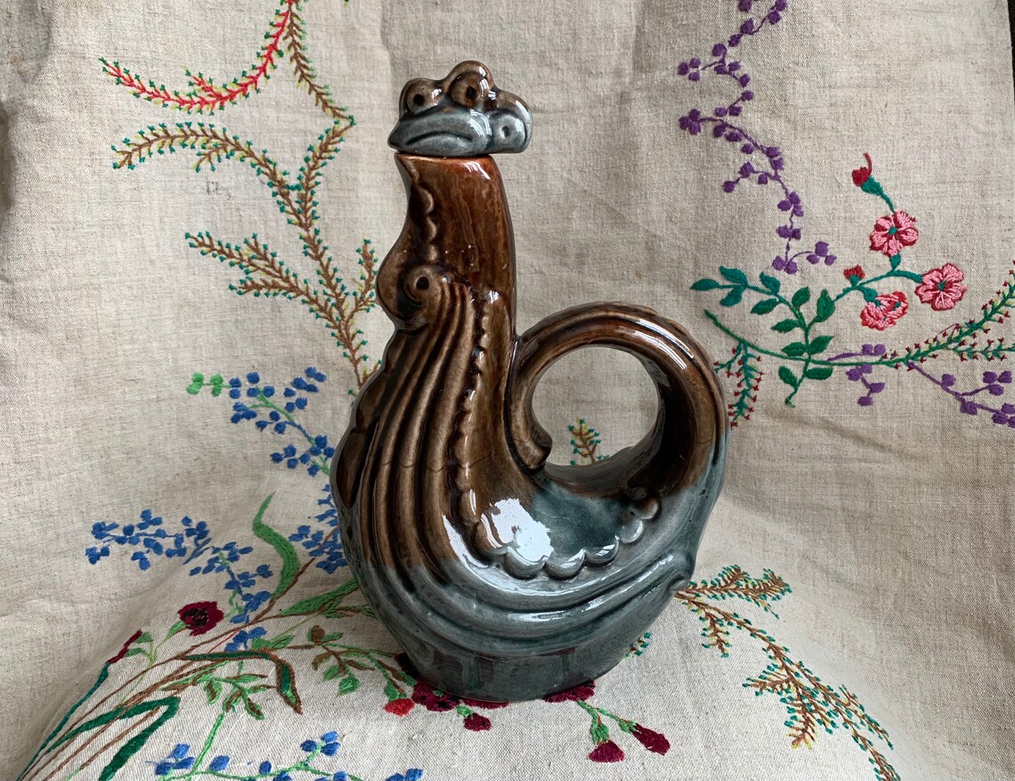Ancient Ukrainian Ceramic Sculpture One Rooster Animals Birds Etsy