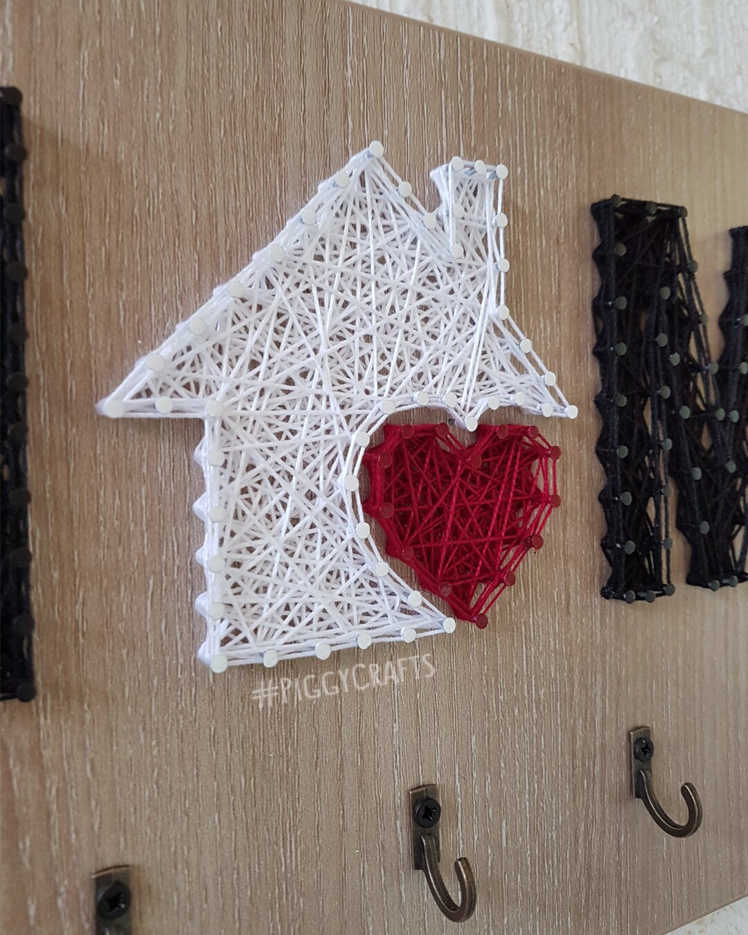 Key Hanging String Home Key Holder String Art Key Racks Key Hooks Love - Etsy