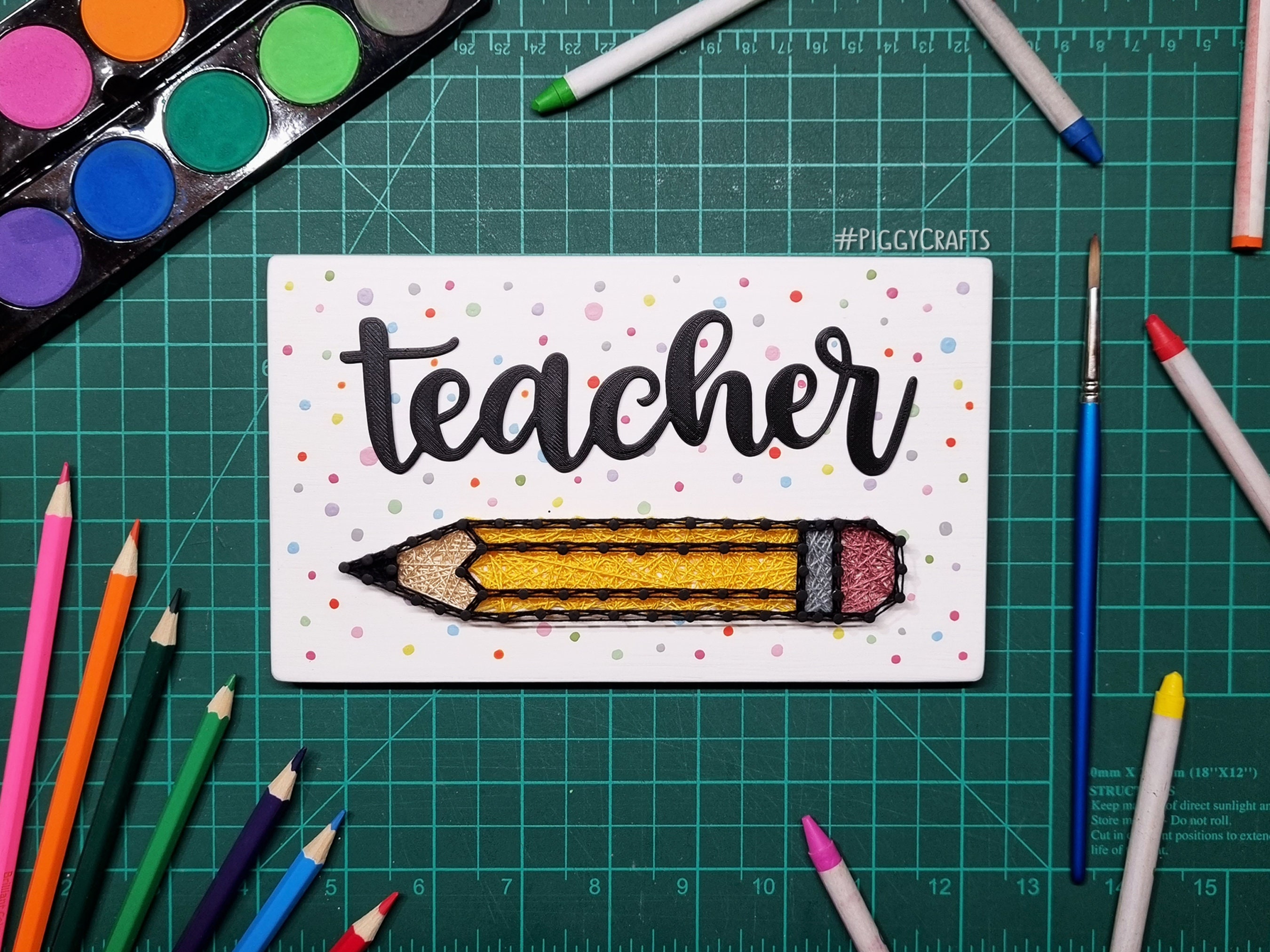 Teacher Gift String Art 3D Printed Art Best Teacher Ever Gift for My