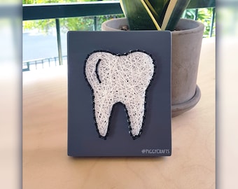 Arte con fili di denti / Decorazione per studio dentistico / Regalo per dentista / Dottore