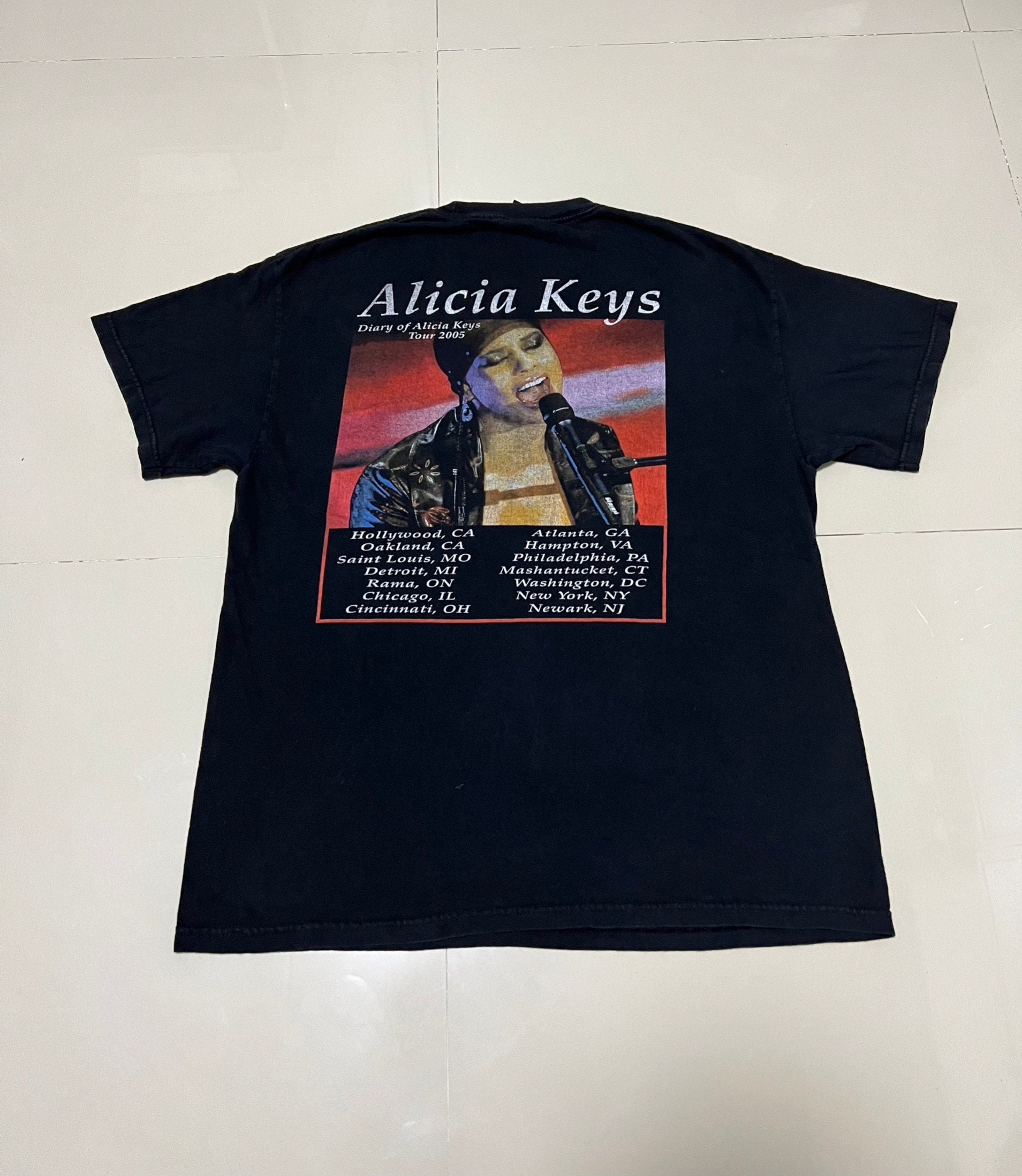 ツアーTシャツ 2005 アリシアキース　Alicia Vintage 2005 ALICIA KEYS Diary Of Alicia Keys Tour Concert