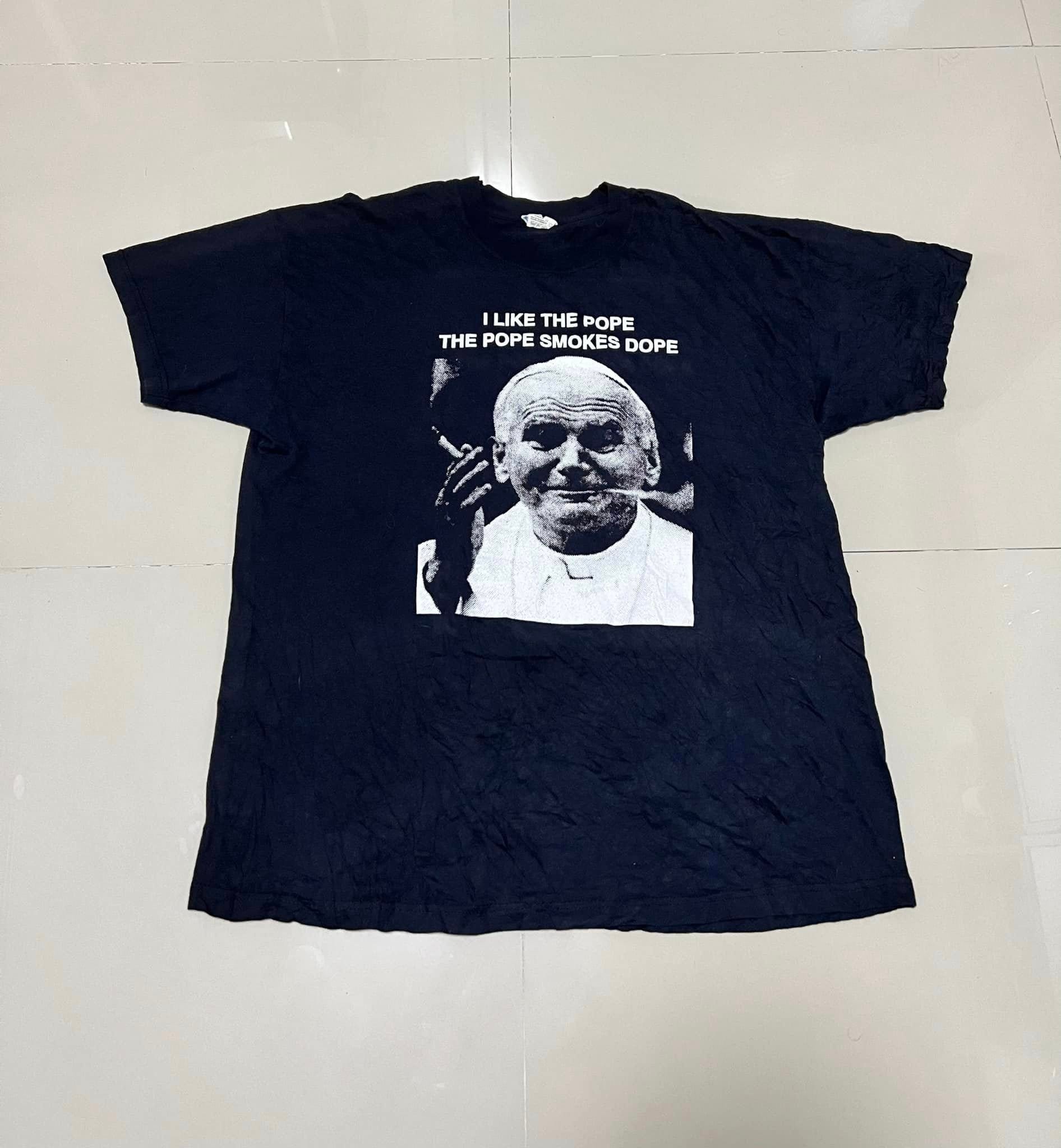 Buy I Like the Pope the Pope Smokes Dope Vtg T-shirt Online in 