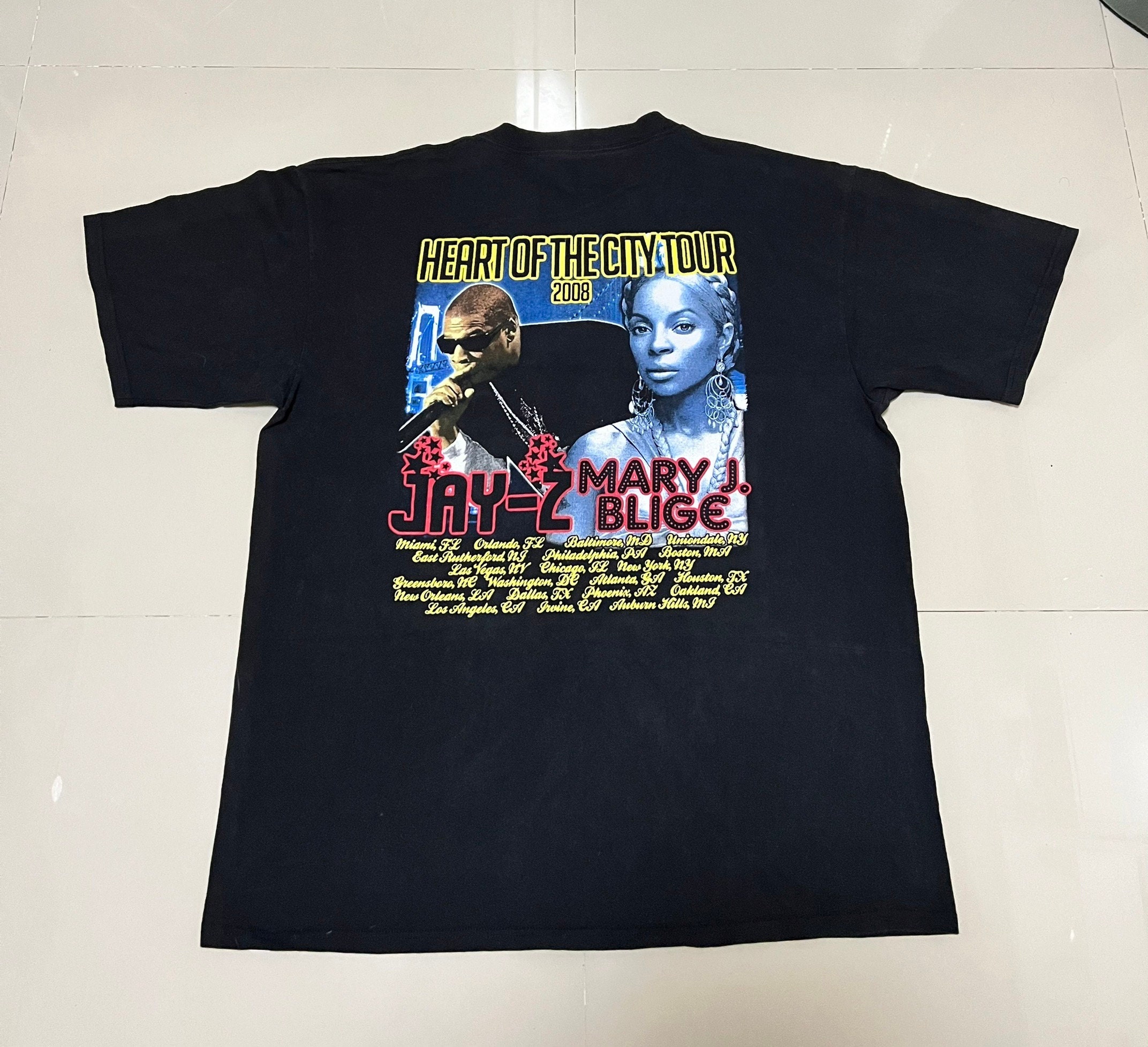 Jay-z & Mary J. Blige 2008 Tour Rare Bootleg Graphic Raptees