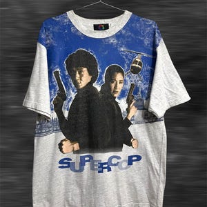 Vintage Jackie Chan SuperCop 9 Movietee 1992 T Shirts Rare!