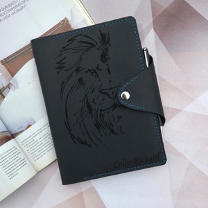 Diario in pelle A5 personalizzato con incisione del nome - Copertina ricaricabile, quaderno personalizzato, regalo unico per uomo. Copertina per quaderno personalizzata. Regali per boss