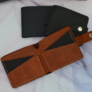 Schlanke Minimalist Leder Mans Brieftasche personalisiert, Mini Brieftasche klein, Bifold Brieftasche, personalisierte Leder Brieftasche Handgemacht, Bi-Fold Brieftasche