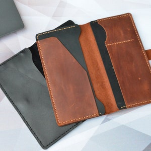 Cartera de cuero personalizada para hombre, cartera de pasaporte, cartera de cuero personalizada para hombre, cuero genuino personalizable, cartera larga para hombre