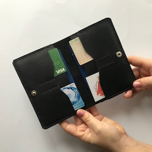 Leather mans passport holder, leather wallets for women, Travel document holder, passport cover for man, gift for her, handmade holder