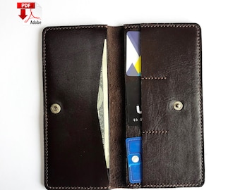 PDF long wallet leather / leather pattern / Template wallet /  Long Wallet PDF / pattern bifold / man wallet template / pattern pdf wallet