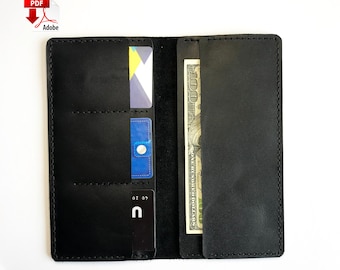 PDF long wallet leather / Template wallet / leather pattern / Long Wallet PDF / pattern bifold / man wallet template / pattern pdf wallet