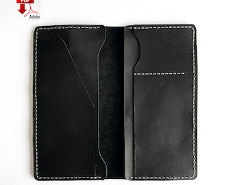 PDF long wallet leather, Long Wallet PDF, Template wallet, pattern bifold, leather pattern, wallet template man, wallet blueprints, mini