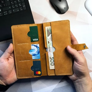 Carteira de couro longa personalizada, carteira de bolsa, carteira de couro personalizada, carteira bifold masculina, carteira longa de couro gravada feminina