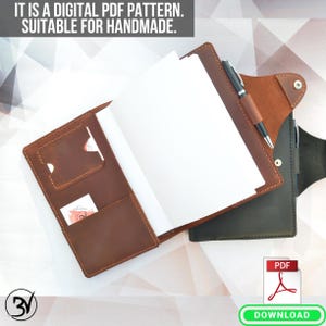 A5 Leather Notebook Cover Template – Digital PDF Pattern for DIY Journal, Planner, or Travelbook – Leather Crafting Stencil for Handmade PDF