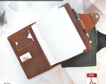 A5 Leather Notebook Cover Template – Digital PDF Pattern for DIY Journal, Planner, or Travelbook – Leather Crafting Stencil for Handmade PDF