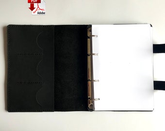 Leather Organizer pattern, PDF pattern, Template leather notebook, Leather Notebook A5 Pattern, Travelbook PDF, Notepad Holder, tutorial Diy