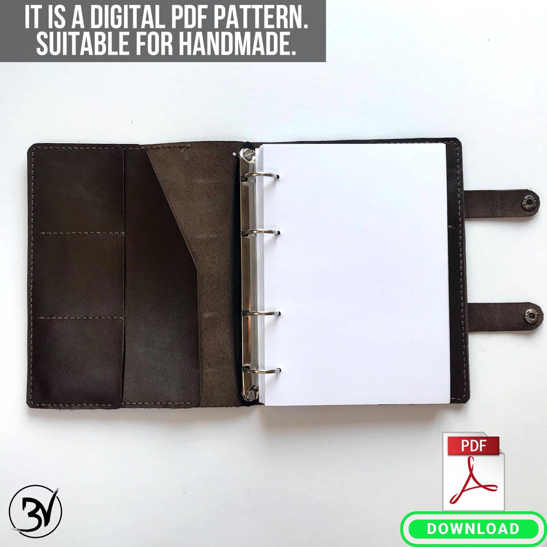 Pattern For Handbag Notepad Template Leather Notebook, Leather Notebook A5 Pattern, PDF Pattern ...