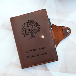 Personalized leather journal for men. Custom leather notebook cover. Travel journal refillable. Refillable Leather Journal A5. Gift for men