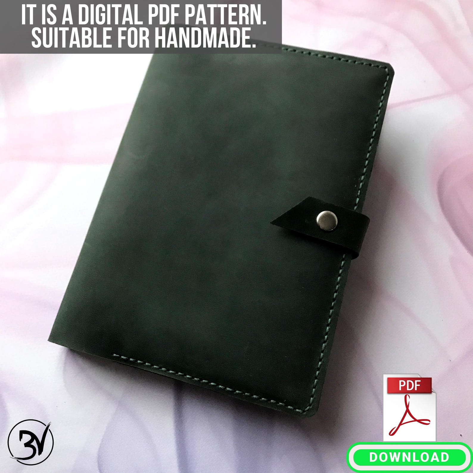 Leather Journal Cover A5 Pattern – Digital PDF Template for DIY ...