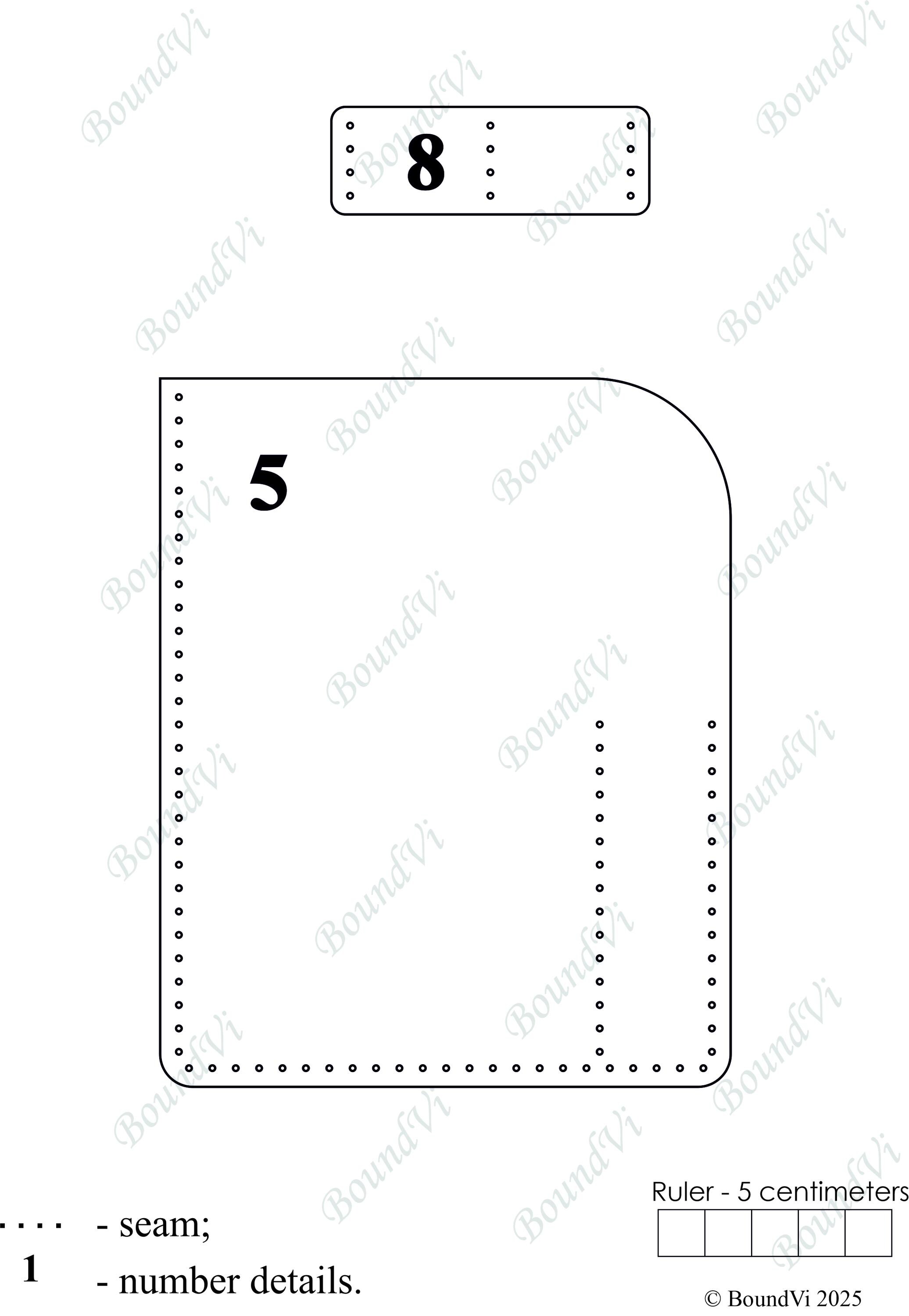Leather Journal Cover A5 Pattern – Digital PDF Template for DIY ...