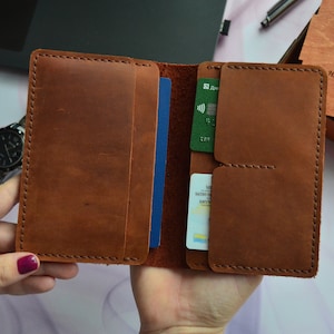 Personalized double passport wallet. Monogram passport holder. Passport wallet for men. Travel document holder. Leather passport cover.