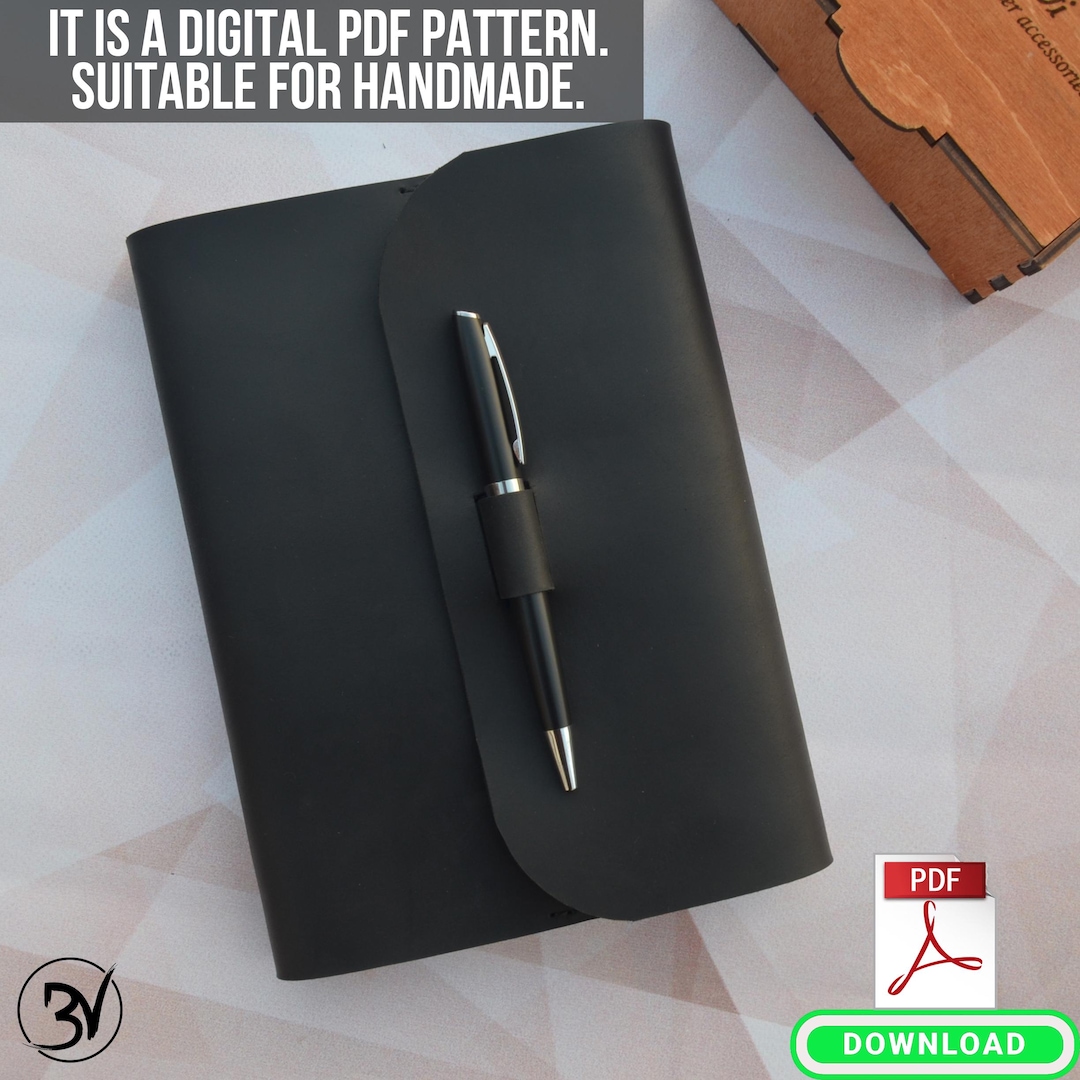 DIY Digital PDF Pattern for Handmade Journal, A5 Leather Notebook Cover ...