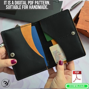 ドキュメント ホルダー パターン、PDF ウォレット レザー、カード ホルダー パターン、レザー パターン、テンプレート ウォレット、パスポート ケース PDF、チュートリアル、設計図