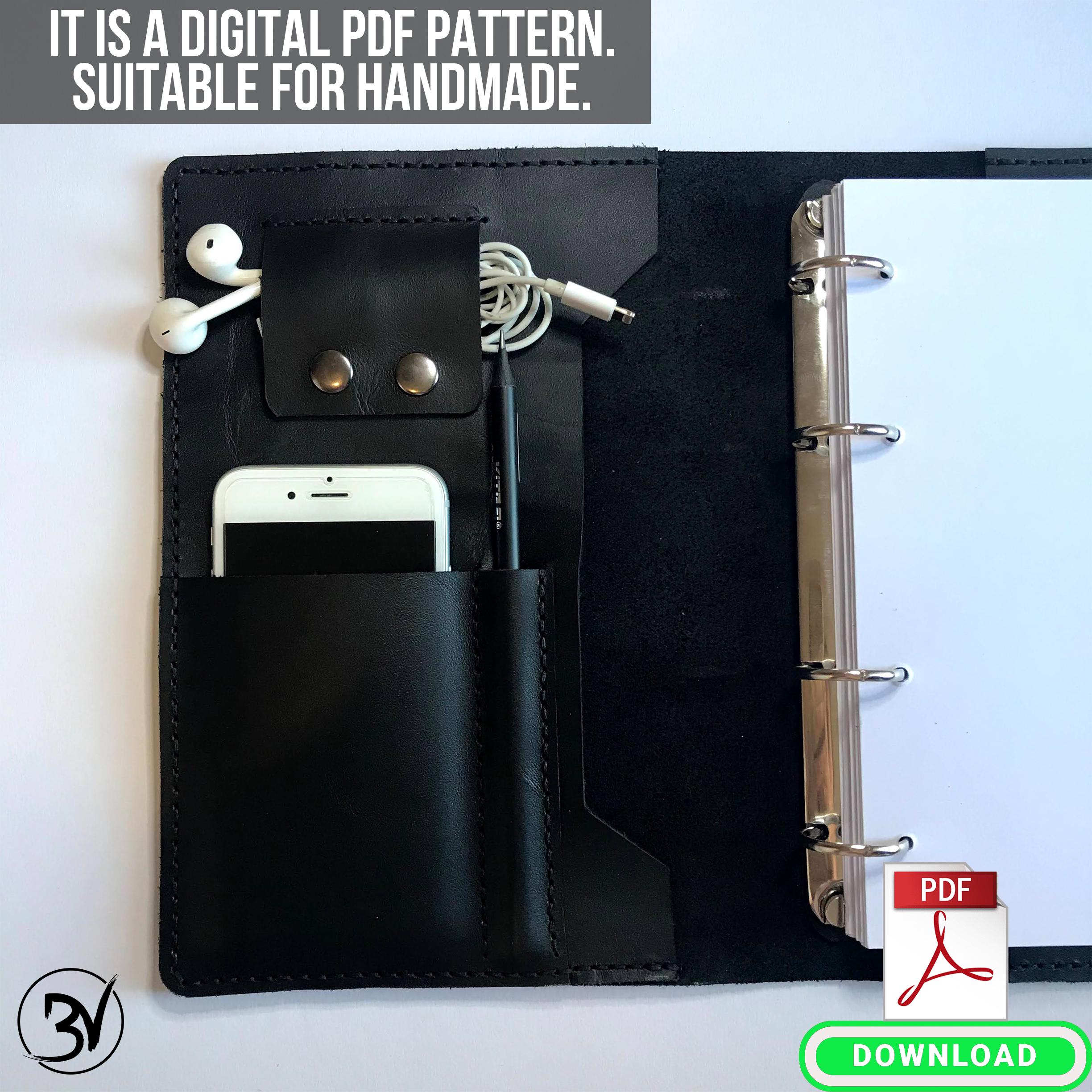 Pattern For Handbag Notepad Template Leather Notebook, Leather Notebook A5 Pattern, PDF Pattern ...