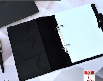 DIY A5 Leather Notebook Cover Pattern - Digitale PDF-Vorlage für ein handgefertigtes Journal, Planer, Reisebuch - Einfach zu verwenden, Sofort-Download