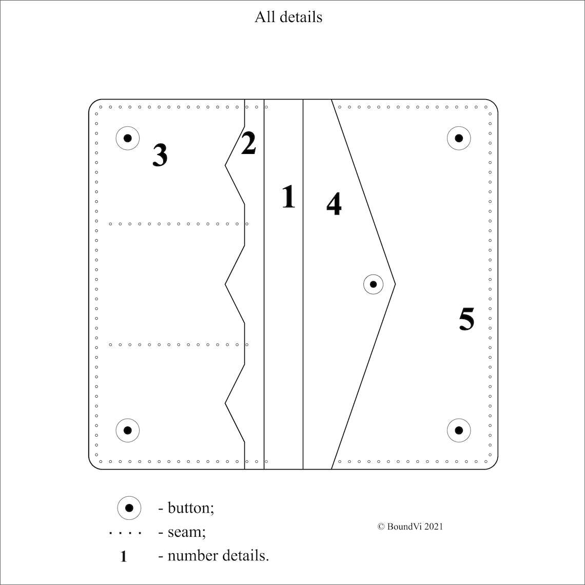 PDF Long Wallet Leather, Long Wallet PDF, Pattern Bifold, Man Wallet