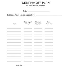 Printable Debt Snowball Planner, Debt Snowball Printables, PDF Printable Debt Snowball Planner, US Letter size, Editable. Fillable image 2