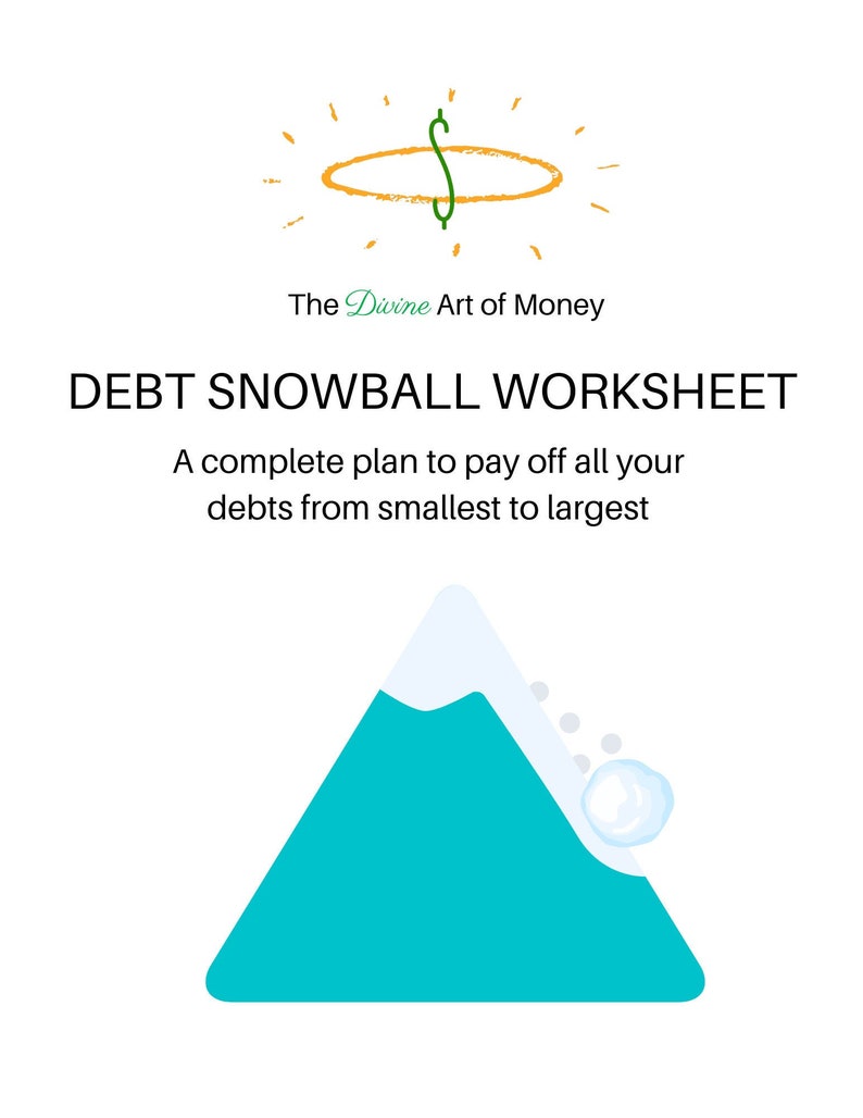 Printable Debt Snowball Planner, Debt Snowball Printables, PDF Printable Debt Snowball Planner, US Letter size, Editable. Fillable image 1