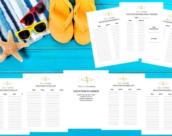 Printable Vacation Planner, Vacation Planner Printables, PDF Printable Vacation Planner, US Letter size, Editable. Fillable