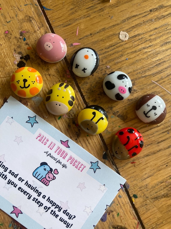 Pocket worry stone , animal pal, worry and anxiety relief, mindfulness, pocket stone, kids with worries, care gift, pick me up gifts-pal