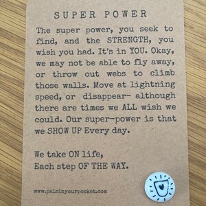 Carta di forza del supereroe. Speranza. Mando amore all'amico. Parole di conforto. Continua così.