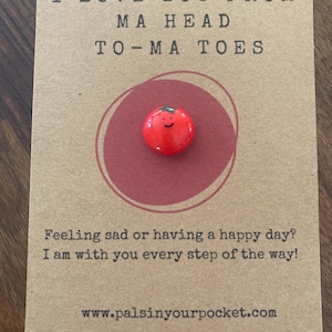 Te amo, piedra de bolsillo con forma de tomate, pequeña muestra de amor, regalo de agradecimiento, piedra de preocupación pintada, salud y bienestar, artículo novedoso, alegría.