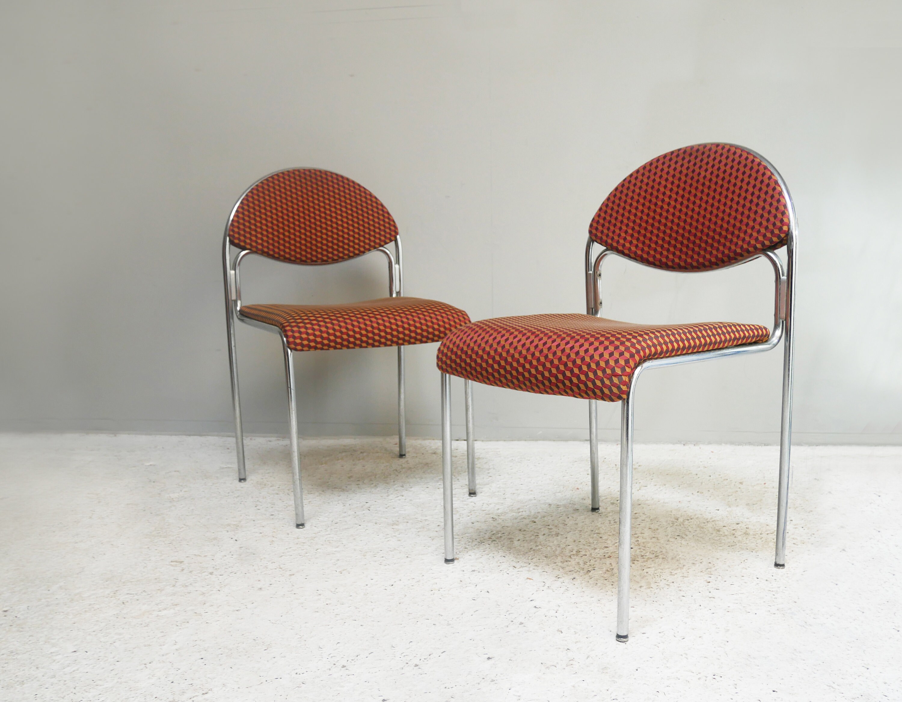 Frühe 80er Jahre Polsterstühle aus Chrom Preis gilt für 1 | Etsy