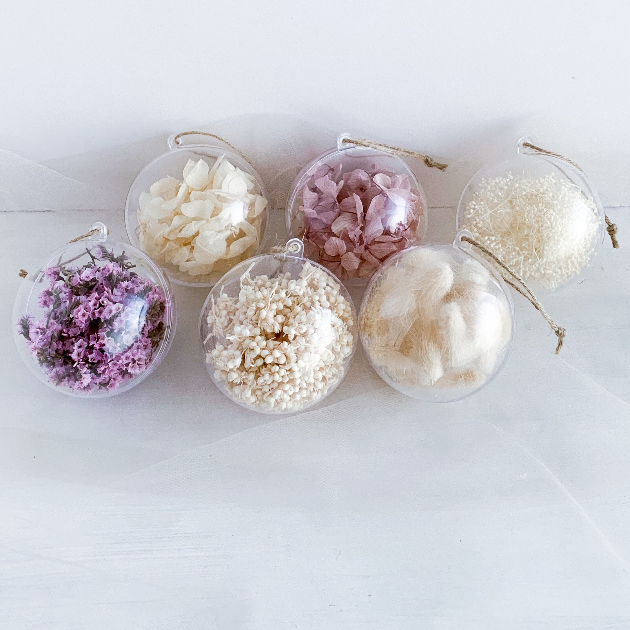 Christmas Bauble Set of 6 White Xmas Balls Lilac Bauble Etsy