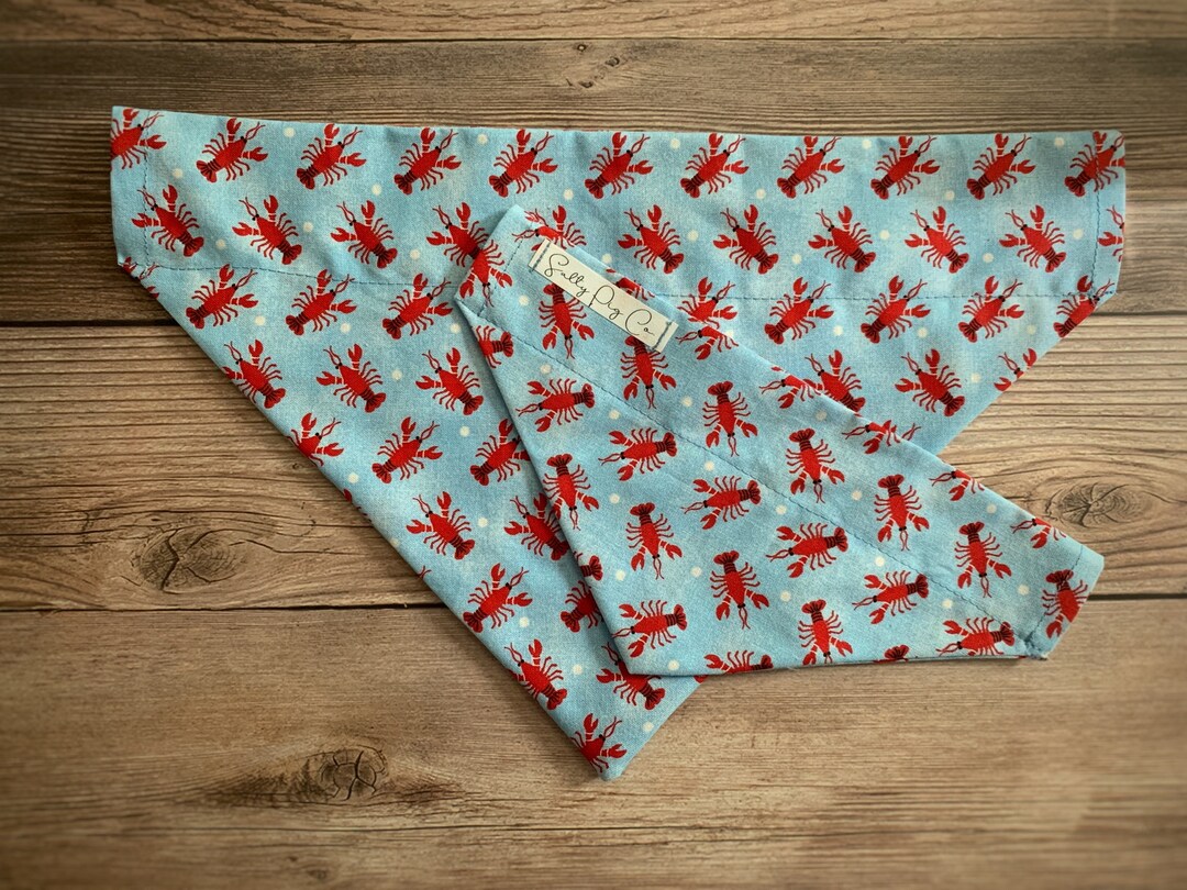 Over the Collar Dog Bandana Lobster Dog Bandana Dog Scarf Etsy Italia