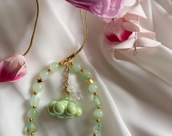 Green cloud star charm for cell phone, bags, camera, backpack