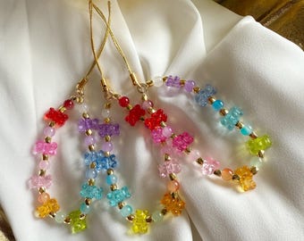 Colorful bear charm for cell phone, bags, camera, backpack