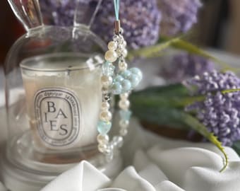 Blue cloud/bow charm for cell phone, bags, camera, backpack