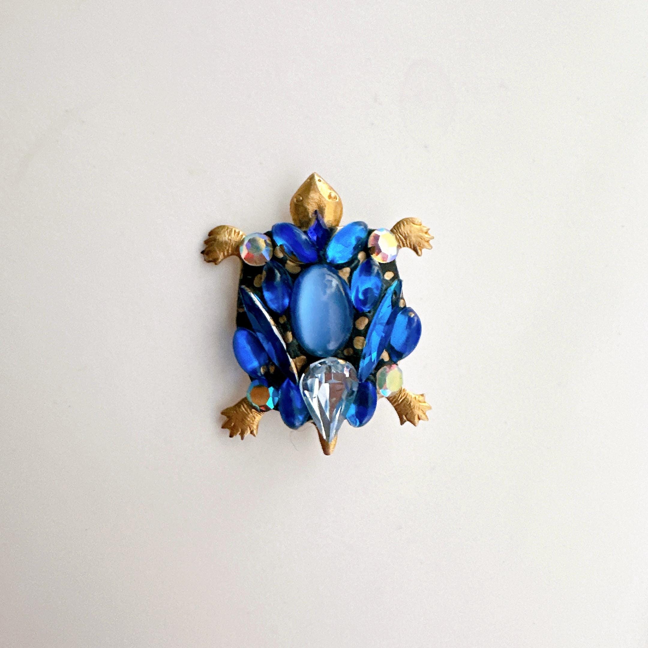 小さなバレッタ（ブルー＆三日月）by Annie Sherburne Annie Sherburne - Etsy