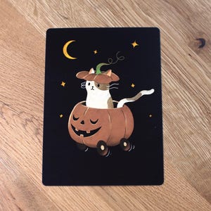 Cartolina gatto zucca - Mini stampa accogliente A6