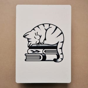 CARTOLINA GATTO ADDORMENTATO - Mini stampa carina A6