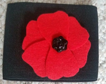 Junior Youth Adult Black Red Remembrance Day Poppy Memorial Armbands - Football Teams Sports Players