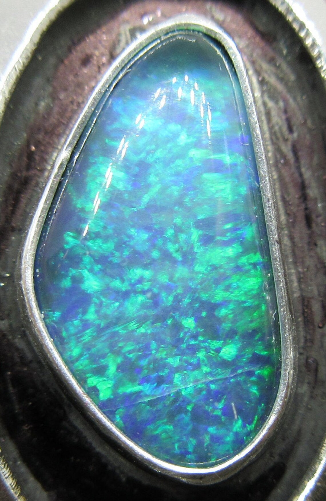 BlueGreen Australian Opal Pendant Etsy
