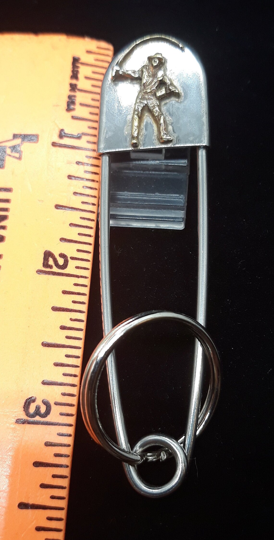 Fisherman Safety Pin Key Ring/Brass Casting/Large Safety Pin/ Etsy