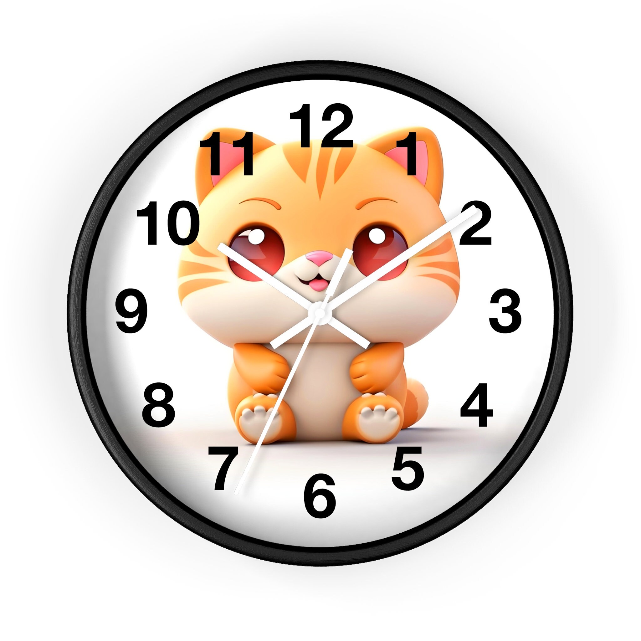 Orange Tabby Delight Chubby Cat Wall Clock in Love Etsy Canada